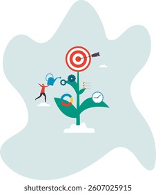 Business development plan, management or strategy to achieve target, growing business or growth, planning for success.character for design.
