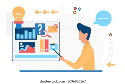 Business development process of economic and strategic company expansion. Data results analysis research