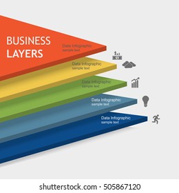 Business development process layers. Vector element Infographic