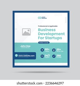 Business Development for Startup Social Media post  or Grow Your Business Online Course web banner 