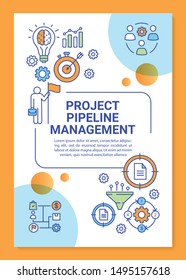 Business development strategy poster template layout. Project pipeline management. Banner, booklet, leaflet print design with linear icons. Vector brochure page layouts for magazine, advertising flyer