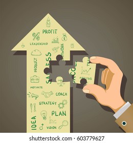 Business development strategy and start-up concept. Stock vector illustration.