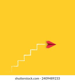 Business development success,plane following strategic path to achieve business goal.career path success concept.