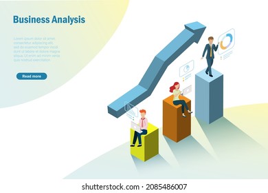 Business development team analysing growth graph marketing charts on computer and gadget devices. Business growth, profitability and sales revenue increased concept. 