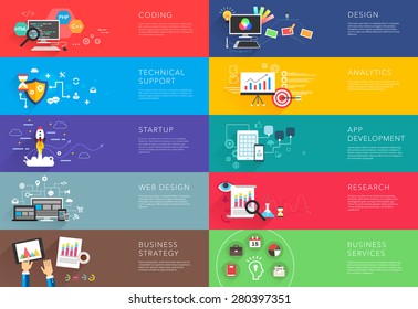 Business And Development Templates Vector Bight Colorful