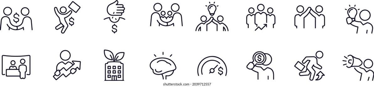 Business Development Thin Line Icons vector design 