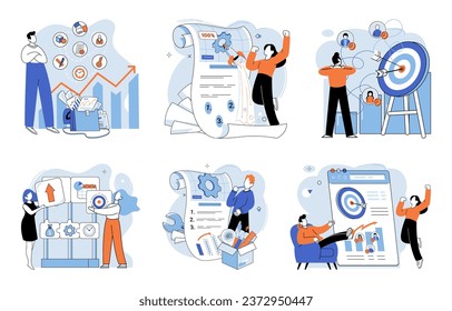 Business development. Vector illustration. Banking regulations safeguard consumers financial interests and rights Marketing trends shape consumer behaviors and preferences Effective management