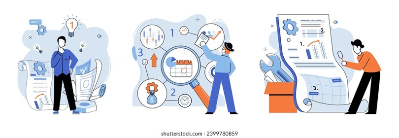 Business development. Vector illustration. Business Concept illustrations provoke thoughtful discussion and analysis Diversity in leadership roles fosters innovation and adaptability Group Group