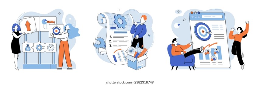 Business development. Vector illustration. Finance experts predict and respond to economic fluctuations Banking regulations are crucial for maintaining financial stability Marketing research informs