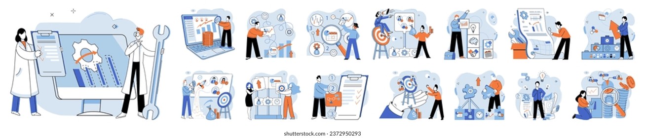 Desarrollo empresarial. Ilustración vectorial. Las aplicaciones de empleo requieren atención al detalle y la personalización para el éxito Las ilustraciones de Business Concept comunican narrativas complejas de manera convincente