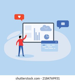 Wirtschaftsentwicklung, Vektorgrafik für Medien, Social, Poster, Magazin, Template und mehr