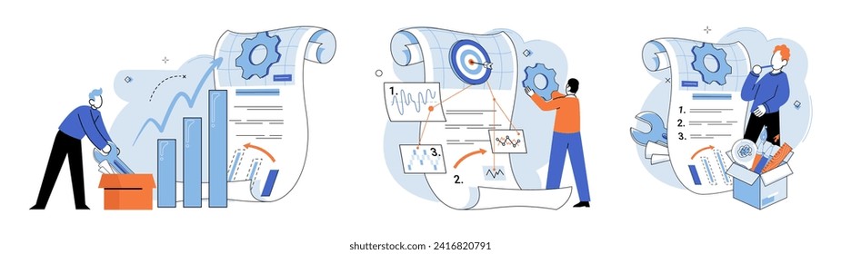 Business development. Vector illustration. Strong management fosters positive workplace culture and morale Finance plays critical role in investment decisions and wealth management Banking Banking