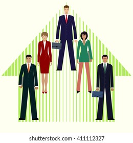 Business development.Growth. Business team. Isolated background.