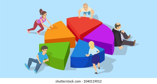 Business diagram banner. Cartoon illustration of business diagram vector banner for web