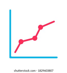 Business diagram chart icon in blue and red. Vector illustration