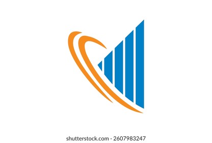 Business diagram chart logo design with arrow combination with Business finance logo design illustration