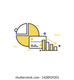 business diagram and chart vector. business concept design. icon vector filled outline