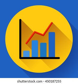 Business diagram chart vector icon Modern flat 2.0 style.