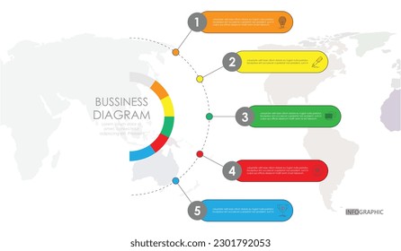 business diagram circular layout chart project timeline diagram with 5 list of steps, circular layout diagram infographic mindmap element template infographics.