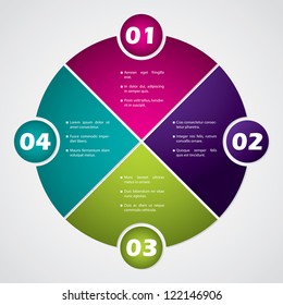 Business diagram design with numbered buttons on light background