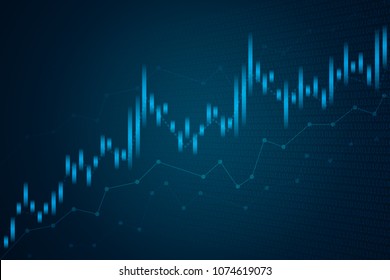 Business diagram graph chart Forex trading with blue background. Vector illustration eps 10.