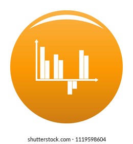 Business diagram icon. Simple illustration of diagram vector icon for any any design orange