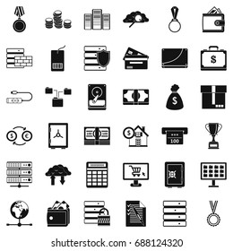 Business diagram icons set. Simple style of 36 business diagram vector icons for web isolated on white background