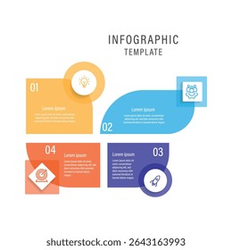 Business diagram infographic template vector element. 4 step process information graphic with icons can be used for workflow, business presentation and web graphic design 