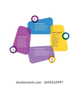 Business diagram infographic template vector element. 4 step process information graphic with icons can be used for workflow, business presentation and web graphic design 