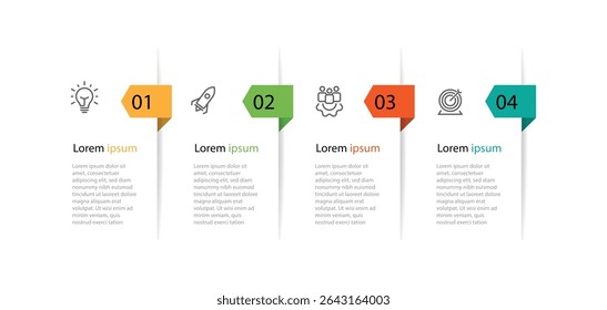 Business diagram infographic template vector element. 4 step process information graphic with icons can be used for workflow, business presentation and web graphic design 