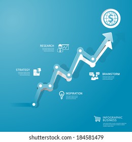 business diagram line graph style template