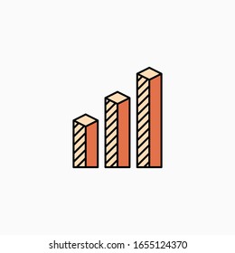 Business, diagram, profit, progress, chart flat icon design in Filled outline style.