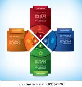 Business Diagram Template with arrows, four segments and text fields