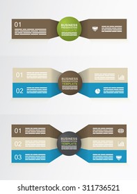 Business diagram template collection with one, two and three levels