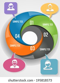 Business diagram template with text fields. Vector Illustration, contains transparencies.