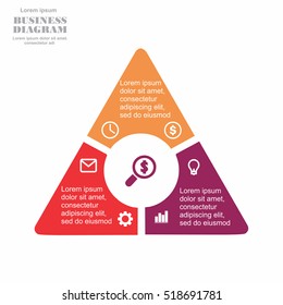 Business Diagram Triangle, Template For Your Business In Three Parts