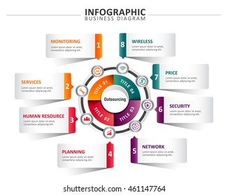 Business Diagram  Vector - Diagram, Business, Chart, Graph, template,diagram circle,Text box,frame,report