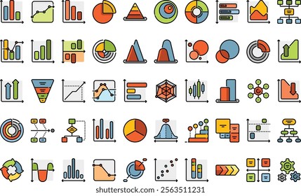 Business diagrams icons High-Quality Vector Icons Collection with Editable Stroke. Ideal for Professional and Creative Projects.