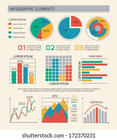 Business diagrams template layout, charts and graphs isolated vector illustration