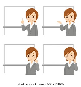 Business in different poses. Vector illustration