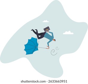 Business difficulty or obstacle in economic crisis, mistake or accident causing problem or failure, depressed and anxiety.character for design.