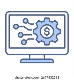 Business Digital Blue Icon Vector Illustration