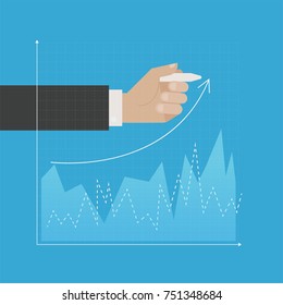 business digital graph decoration vector illustration flat design