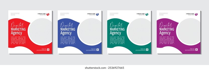 Agencia De Marketing Digital De Negocios E Impresión Corporativa Instagram Flyer Plantilla