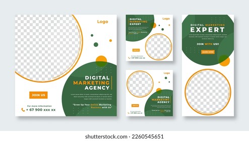 Business Digital Marketing Agency Social Media Post for Online Marketing Promotion Banner, Story and Web Internet Ads Flyer