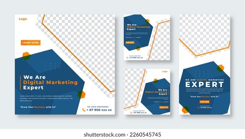 Business Digital Marketing Agency Social Media Post for Online Marketing Promotion Banner, Story and Web Internet Ads Flyer