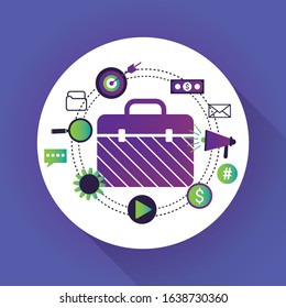 Business Digital Marketing concept on gradient color
