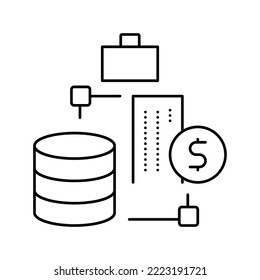 business digital processing line icon vector. business digital processing sign. isolated contour symbol black illustration