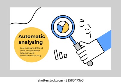 Business digitalization presentation and slide layout background. Business scene with outline character.