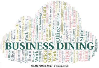 Business Dining word cloud. Collage made with text only.
